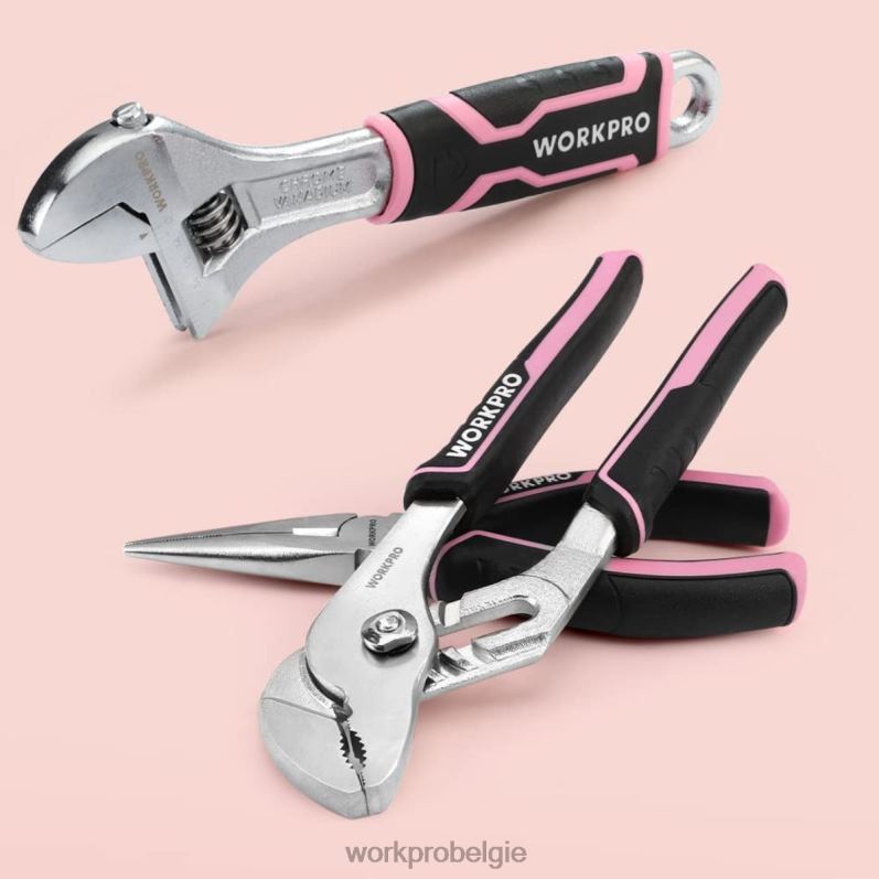 WORKPRO 55-delige gereedschapsset, 3,7 V draaibare accuschroevendraaier en huishoudelijke gereedschapsset 6BNP0264 hulpmiddel roze