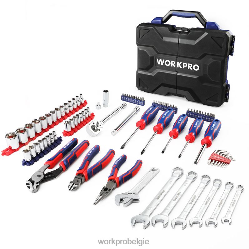 WORKPRO 87-delige mechanische gereedschapsset, handgereedschapset met opbergdoos voor gereedschap 6BNP0305 hulpmiddel morden
