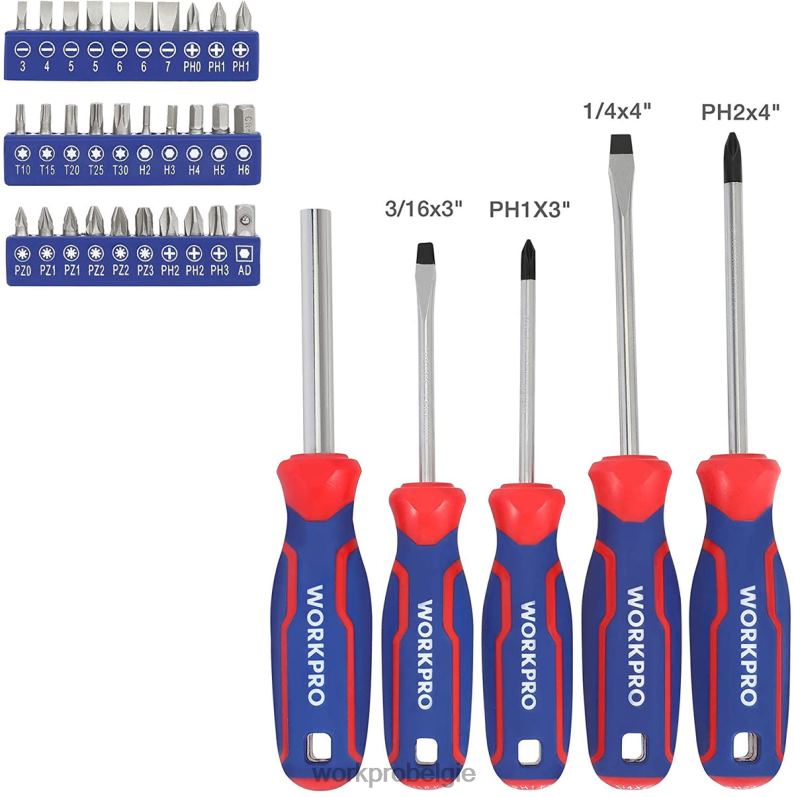 WORKPRO 87-delige mechanische gereedschapsset, handgereedschapset met opbergdoos voor gereedschap 6BNP0305 hulpmiddel morden