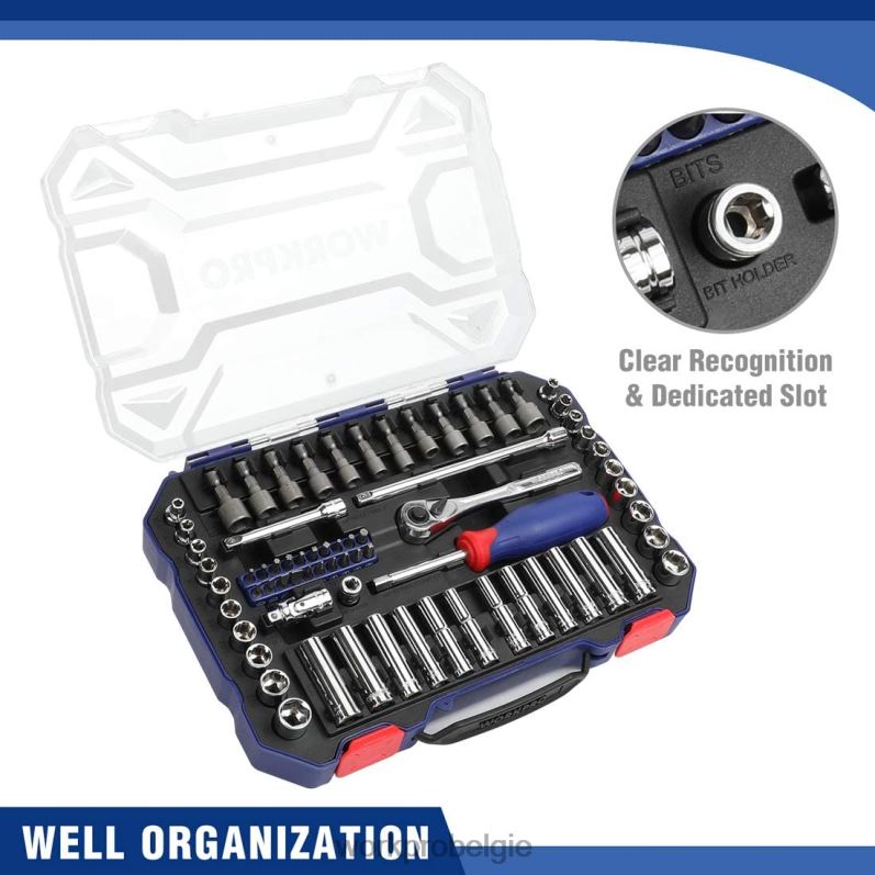 WORKPRO Dopsleutelset, 70-dlg Dopsleutelset met snelspanratel, metrisch en sae 6BNP0308 hulpmiddel morden