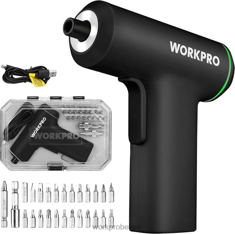 WORKPRO elektrische draadloze 4v usb oplaadbare lithium-ion batterij schroevendraaierset 6BNP0234 hulpmiddel roze/zwart