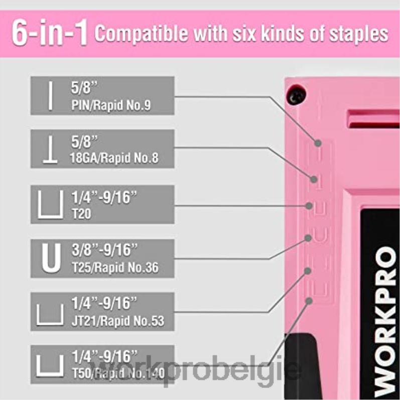 WORKPRO 12V accuboormachineset & 103-delige gereedschapsset & 8-delige magnetische schroevendraaierset & 6-in-1 nietpistool 6BNP0315 hulpmiddel roze