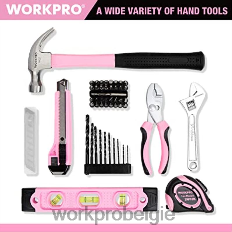 WORKPRO 12V accuboormachineset & 6-in-1 nietpistool & 8-delige magnetische schroevendraaierset & draadloos smeltlijmpistool 6BNP0313 hulpmiddel roze