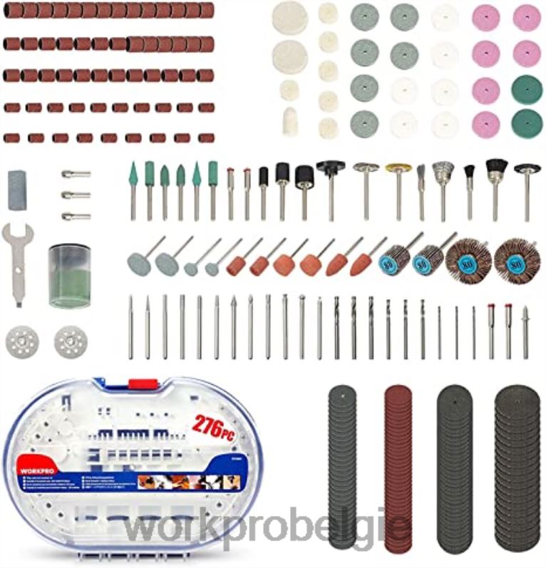 WORKPRO 12V draadloze roterende gereedschapsset & 276-delige accessoireset voor roterende gereedschappen & 8-delige klemmenset & 4-in-1 nietpistoolset 6BNP0317 hulpmiddel morden