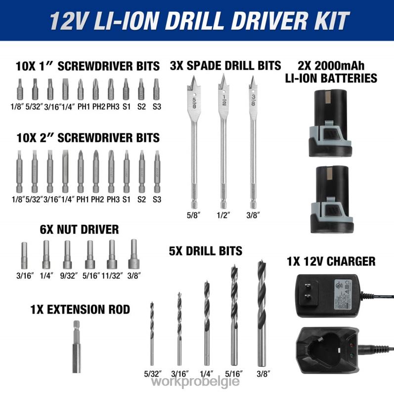 WORKPRO 12v accu reciprozaag & 12v accuboormachine kit & 12 stuks magnetische schroevendraaiers set & draadloos lijmpistool 6BNP0321 hulpmiddel bruikbaar
