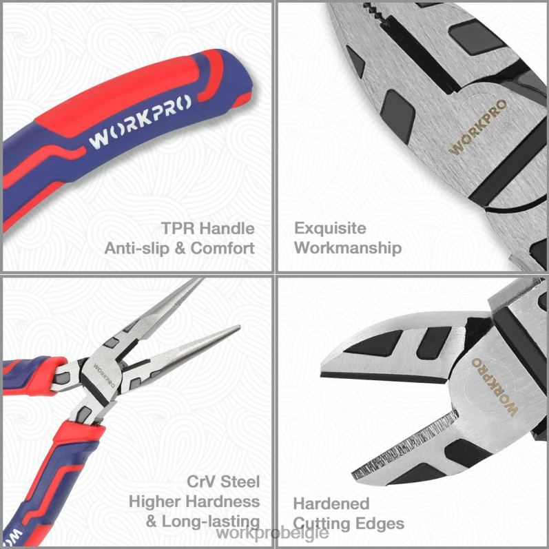 WORKPRO 20V accuslagmoersleutel & 5-delige tangenset & 16-delige magnetische schroevendraaierset & 3-delige verstelbare moersleutelset 6BNP0319 hulpmiddel behulpzaam