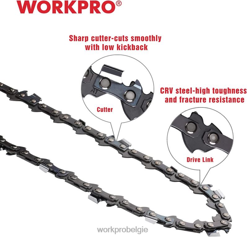 WORKPRO 2-pack kettingzaagketting, 3/8\" steek, 56 aandrijfschakels houtzaagketting voor kettingzaagonderdelen 6BNP0204 hulpmiddel bruikbaar