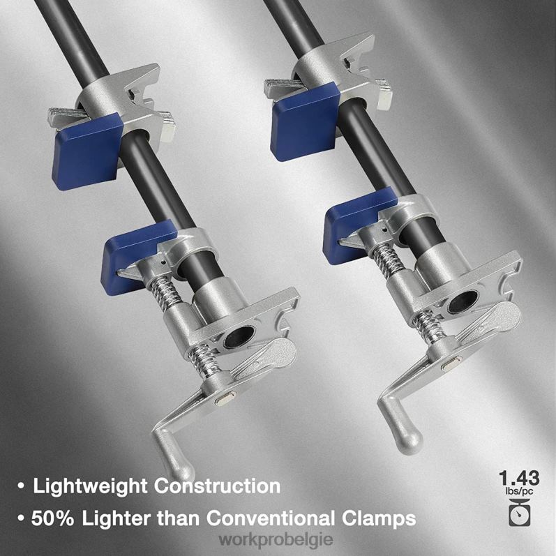 WORKPRO 2 stuks buisklemmen, aluminium gegoten lichtgewicht buisklemmen 6BNP0124 hulpmiddel zwart