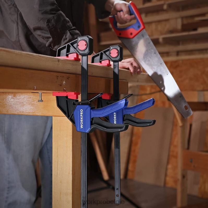 WORKPRO 2 stuks staafklemmen voor houtbewerking, middelzware klem/spreider met één hand van 300 lbs 6BNP0118 hulpmiddel morden