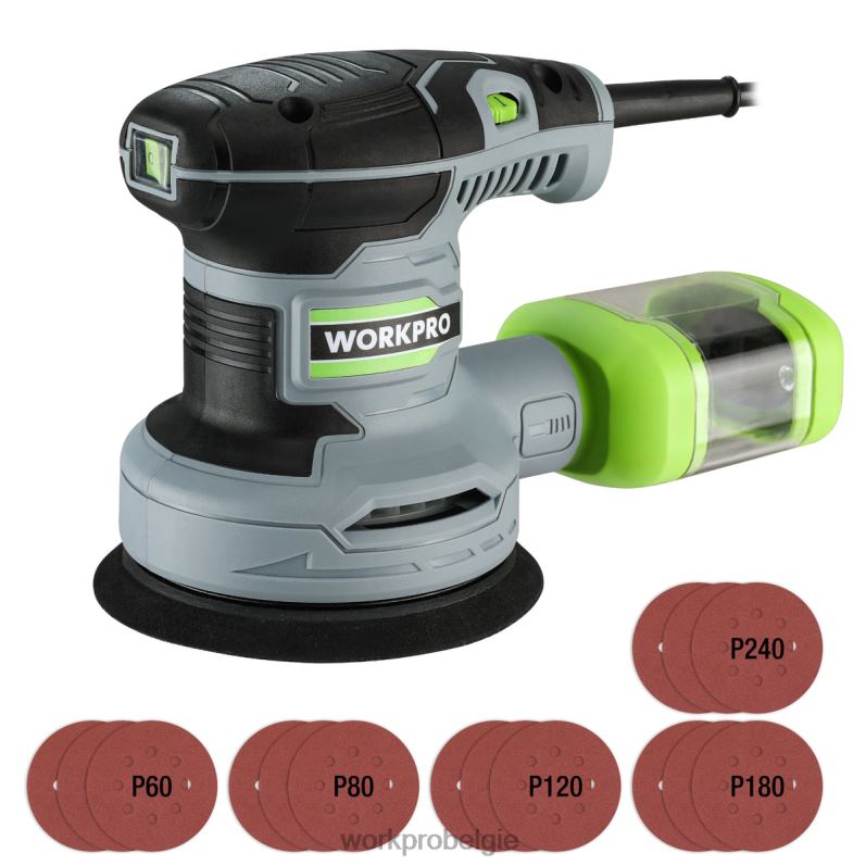 WORKPRO 2,5 ampère elektrische 5-inch excenterschuurmachine, 6 variabele snelheden van 7000 tot 14000 tpm 6BNP0233 hulpmiddel bruikbaar