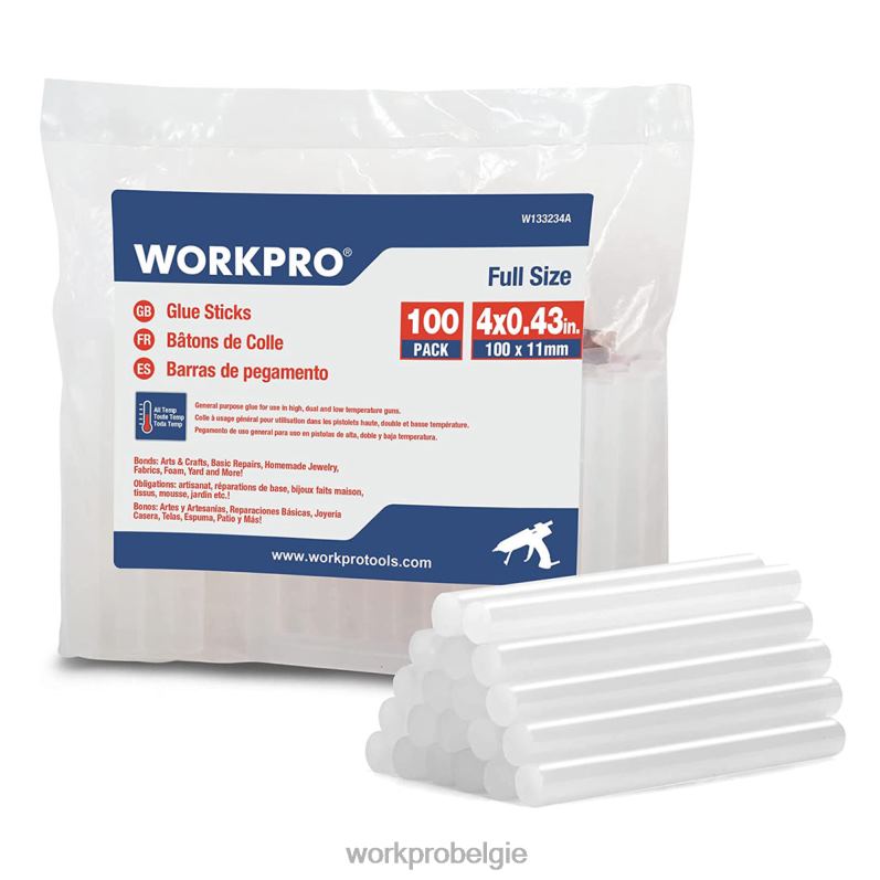 WORKPRO 100 stuks hetelijmsticks van volledige grootte, compatibel met de meeste lijmpistolen 6BNP0196 hulpmiddel nieuw