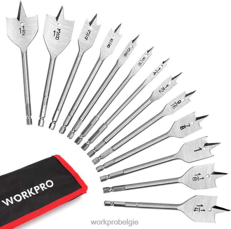 WORKPRO 13-delige spadeboorset in sae met nylon opbergetui 6BNP0211 hulpmiddel behulpzaam