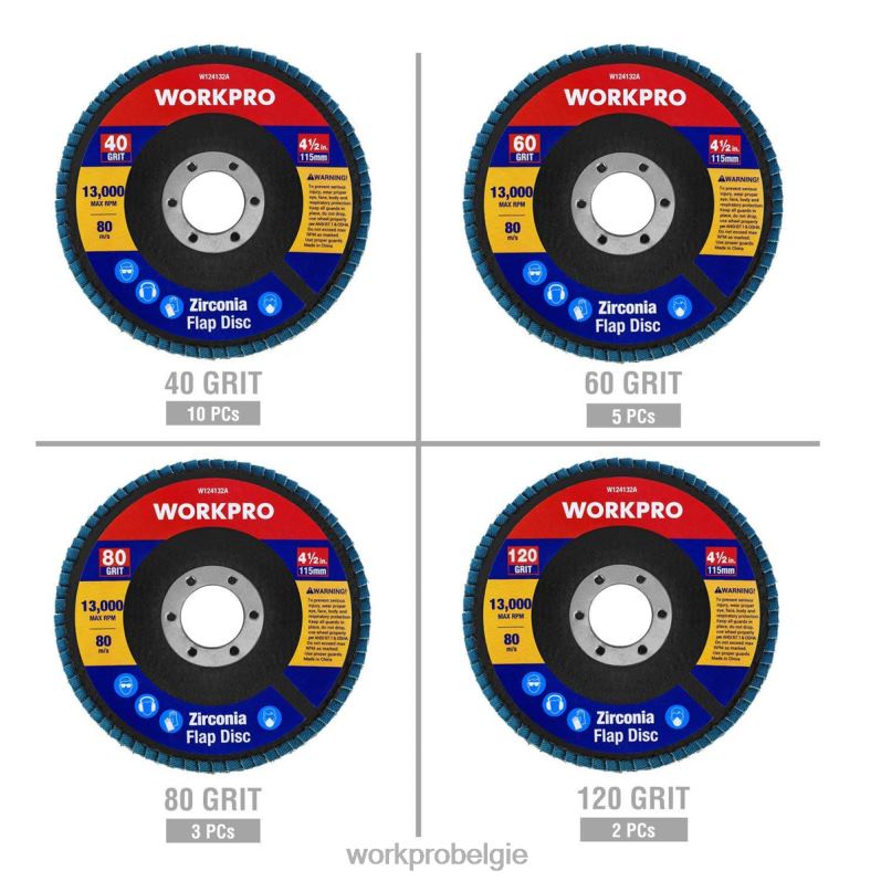 WORKPRO 20 stuks lamellenschijven zirkonia schuurslijpschijf en lamellenschuurschijf 6BNP0209 hulpmiddel bruikbaar