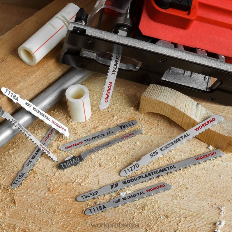 WORKPRO 25-delige decoupeerzaagbladenset met T-schacht en opbergkoffer 6BNP0210 hulpmiddel behulpzaam