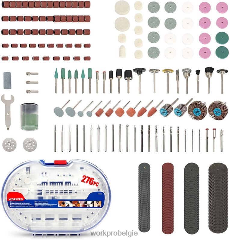 WORKPRO 276 stuks accessoireset voor roterend gereedschap, snijden, snijden en polijsten, universele montage 6BNP0191 hulpmiddel morden