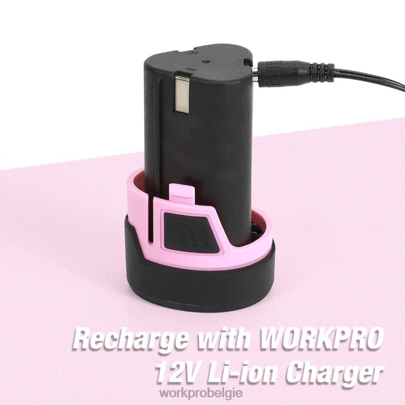 WORKPRO 12V lithium-ion vervangende accu voor 12V accuboormachine 6BNP0223 hulpmiddel roze