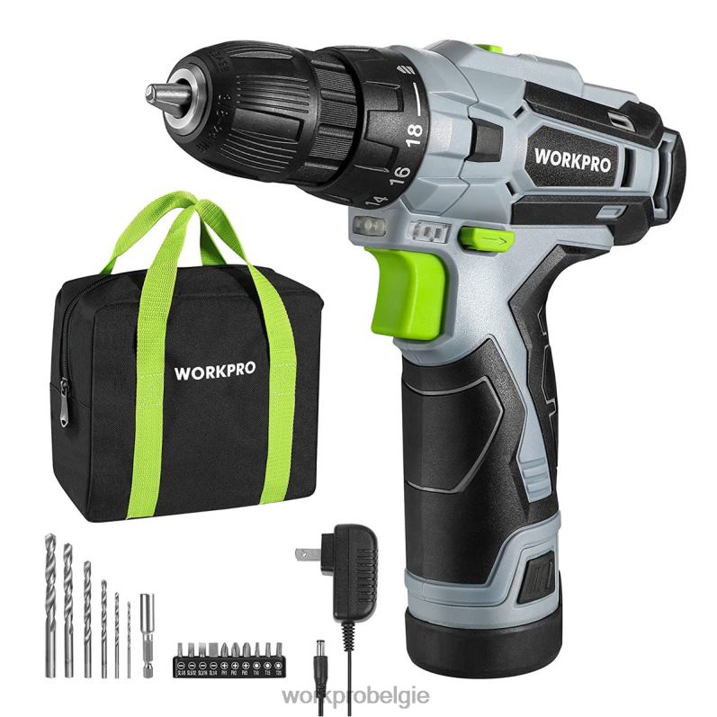 WORKPRO Inclusief 12V elektrische accuboormachine-set, snelspanboorhouder, oplader en opbergtas 6BNP0177 hulpmiddel groente