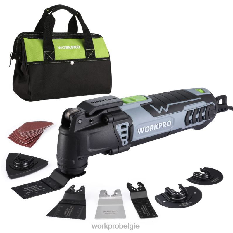 WORKPRO Vervangbare oscillerende zaag van 3,0 ampère met snoer, snelsluiting, 7 variabele snelheden, 3 oscillatiehoeken, 17 stuks zaagaccessoires en draagtas 6BNP0230 hulpmiddel bruikbaar