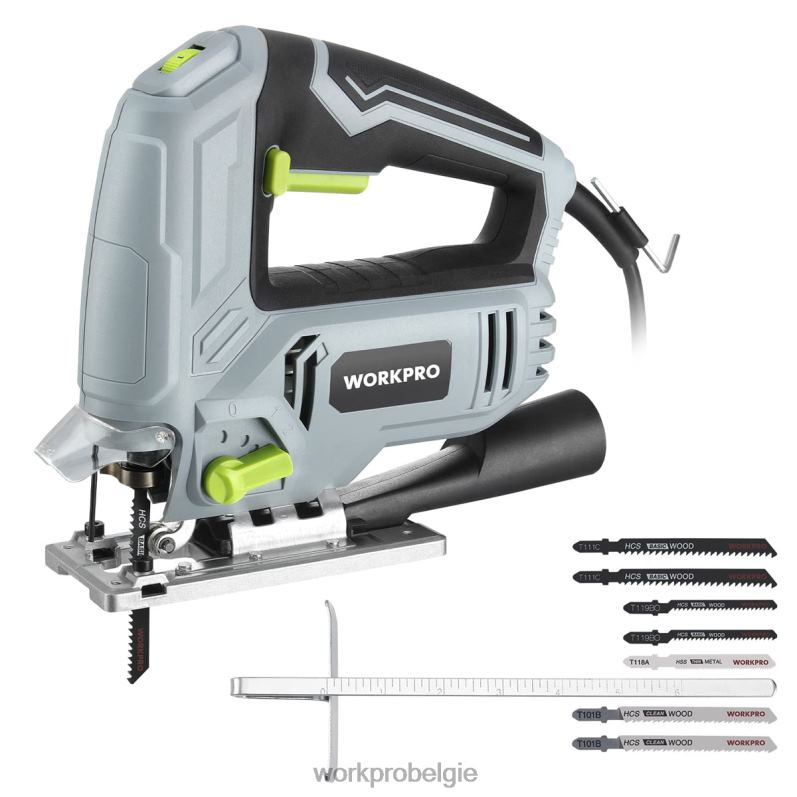 WORKPRO decoupeerzaag, 5 ampère 3000 spm, decoupeerzaagmachine met snoer, elektrische doorslijpmachine voor het zagen van hout, metaal en kunststof, 7 bladen 6BNP0242 hulpmiddel morden