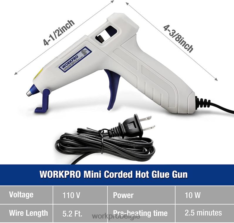 WORKPRO Mini-hetelijmpistoolset met 20 stuks hetelijmsticks 6BNP0162 hulpmiddel roze/wit