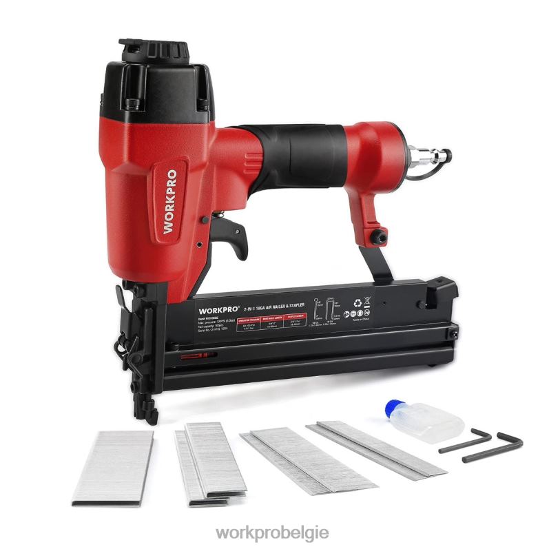 WORKPRO pneumatische 2-in-1 brad-spijkermachine met 400 stuks spijkers/300 stuks nietjes 6BNP0181 hulpmiddel morden