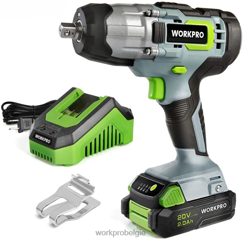 WORKPRO Accu-slagmoersleutel van 20 V met snellader-riemclip voor gemakkelijk dragen 6BNP0187 hulpmiddel morden