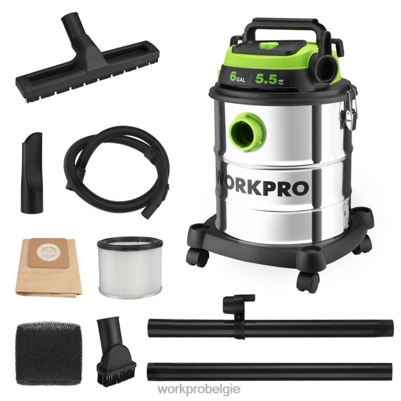 WORKPRO 6 gallon nat/droog winkelstofzuiger met hepa-filter, slang en accessoires voor stofafzuiging thuis/op de werkplek 6BNP0213 hulpmiddel morden