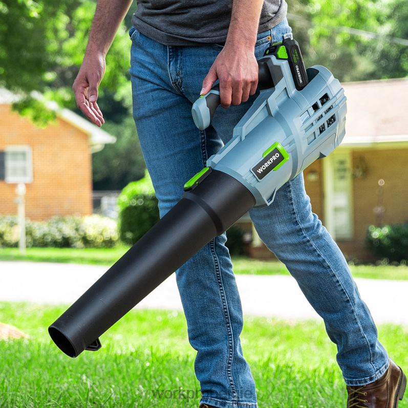 WORKPRO 20V draadloze bladblazer met 5 instelbare snelheden, 4,0 Ah batterij met grotere capaciteit en snellader inbegrepen 6BNP0292 hulpmiddel behulpzaam