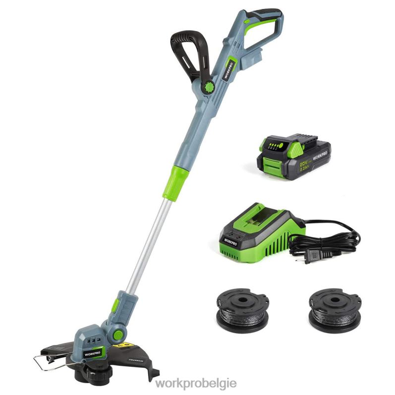 WORKPRO 20 V draadloze grastrimmer / kantensnijder 12 inch met 2 Ah lithium-ionbatterij Snellader voor 1 uur Inclusief trimmersnoer van 4,5 m 6BNP0293 hulpmiddel behulpzaam