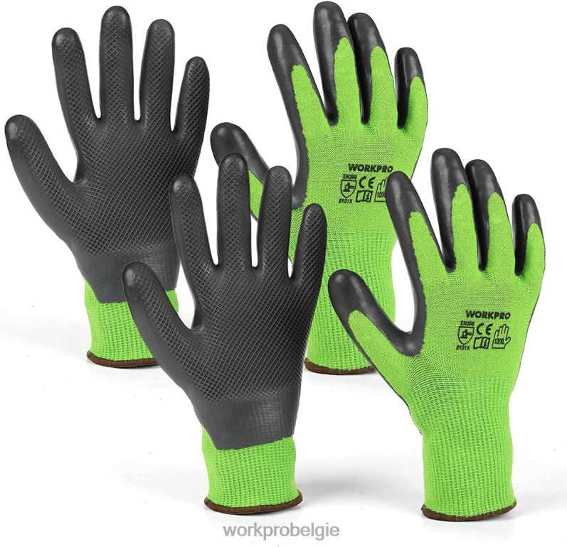 WORKPRO 2 paar tuinwerkhandschoenen met eco-latex palmcoating en touchscreen voor wieden, graven, harken en snoeien 6BNP0273 hulpmiddel nieuw