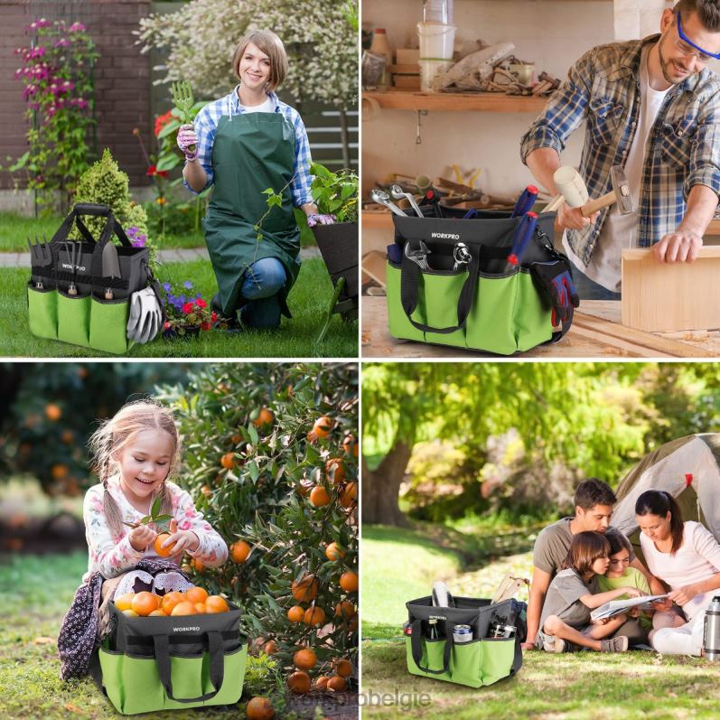 WORKPRO Robuuste, staande draagtas voor in de tuin, met 10 vakken en een lange verstelbare schouderband 6BNP0281 hulpmiddel behulpzaam