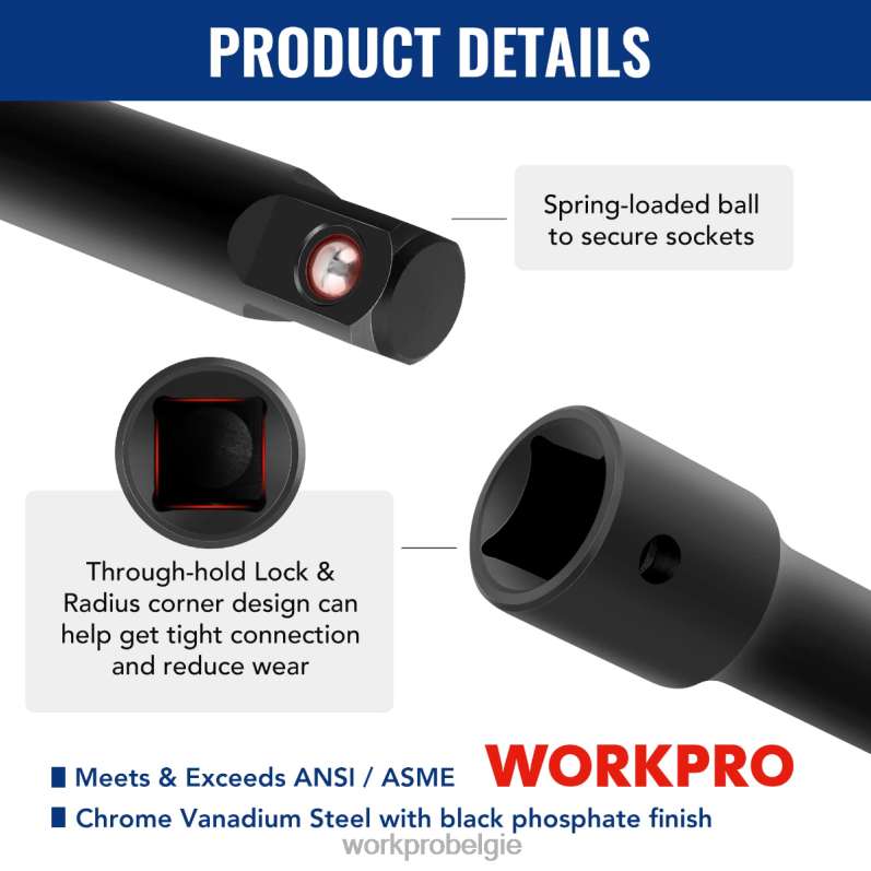 WORKPRO 18-delige accessoireset voor aandrijfgereedschap 6BNP0137 hulpmiddel morden