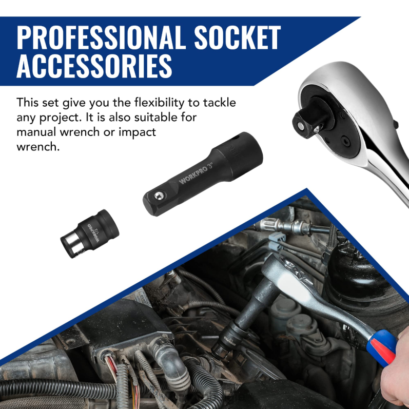 WORKPRO 18-delige accessoireset voor aandrijfgereedschap 6BNP0137 hulpmiddel morden