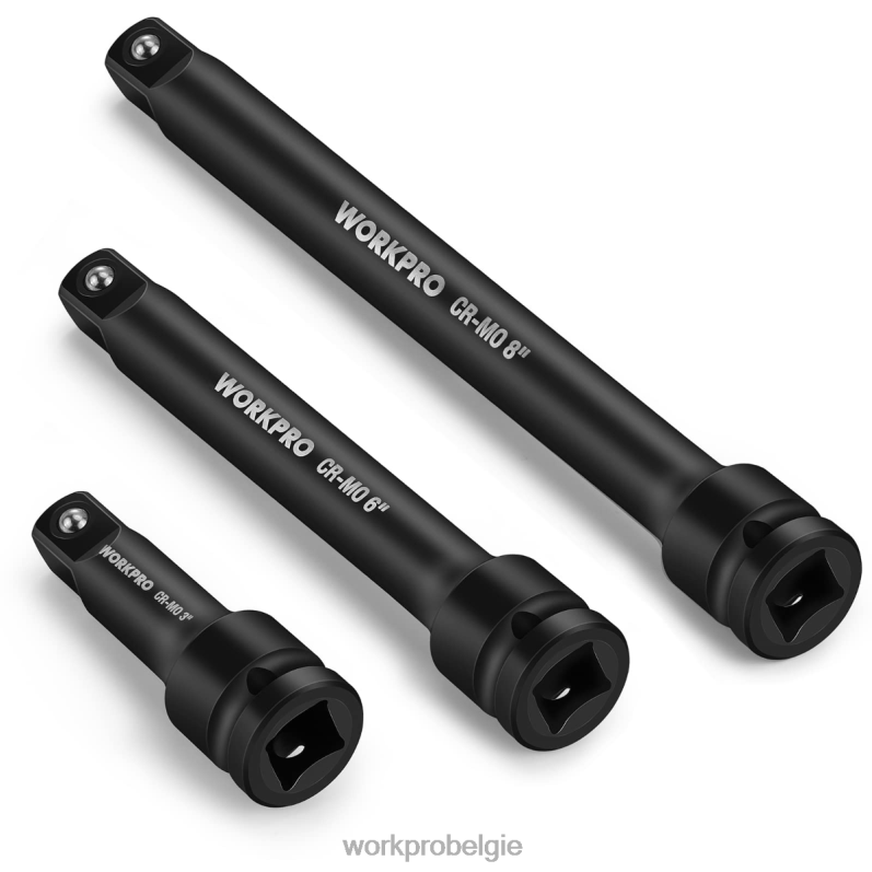 WORKPRO 3-delige 3, 6, 8 inch 1/2-inch impactverlengingssets met dopsleutels 6BNP0202 hulpmiddel bruikbaar