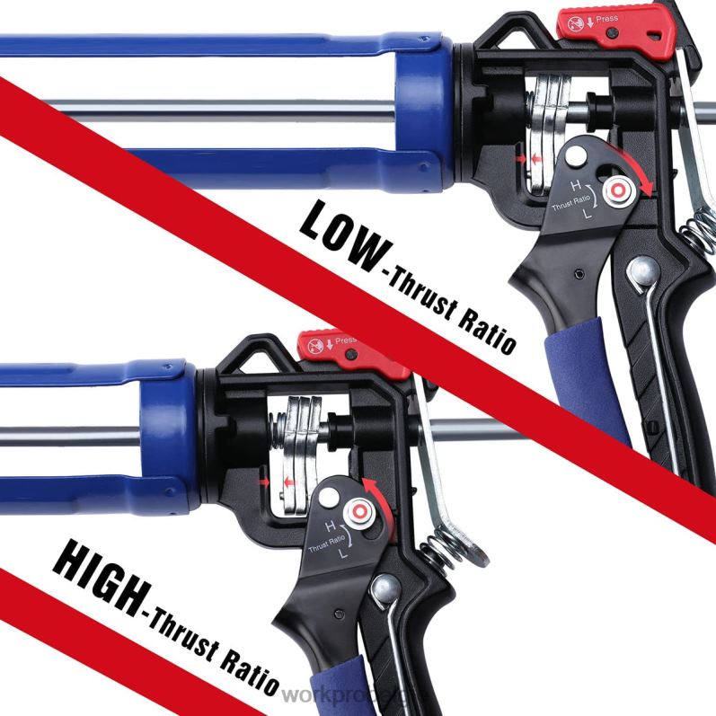 WORKPRO Kitpistool met instelbare stuwkrachtverhouding voor standaard kitbuizen 6BNP0135 hulpmiddel behulpzaam