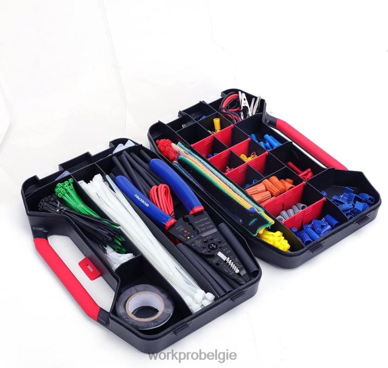 WORKPRO 582 stuks krimpterminals draadconnectoren krimpkous elektrische reparatieset met draadknipperstripper 6BNP0152 hulpmiddel bruikbaar