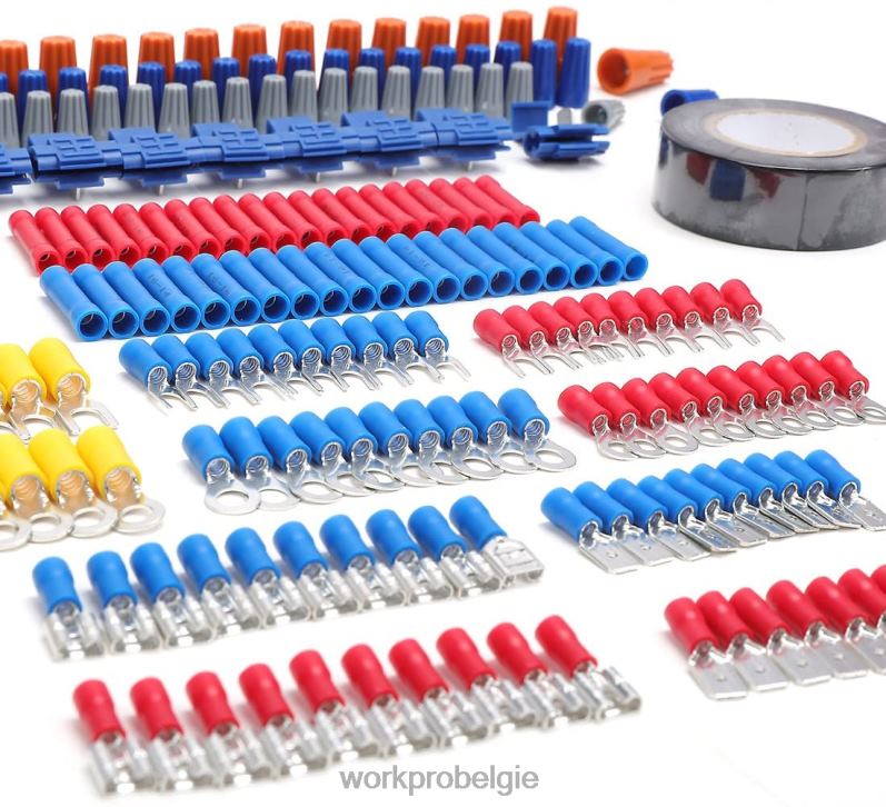 WORKPRO 582 stuks krimpterminals draadconnectoren krimpkous elektrische reparatieset met draadknipperstripper 6BNP0152 hulpmiddel bruikbaar