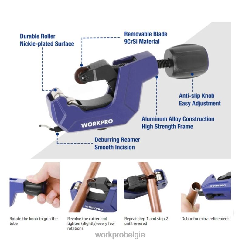 WORKPRO Buizensnijder, 1/8 tot 1-1/8 inch buissnijder, zware pijpsnijder voor dunne koperen pvc-aluminiumbuizen 6BNP0153 hulpmiddel bruikbaar