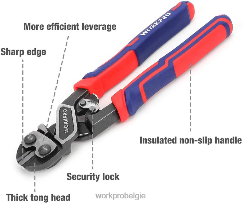 WORKPRO mini-boutensnijder met veiligheidsslot en efficiëntere hefboomwerking 6BNP0154 hulpmiddel morden