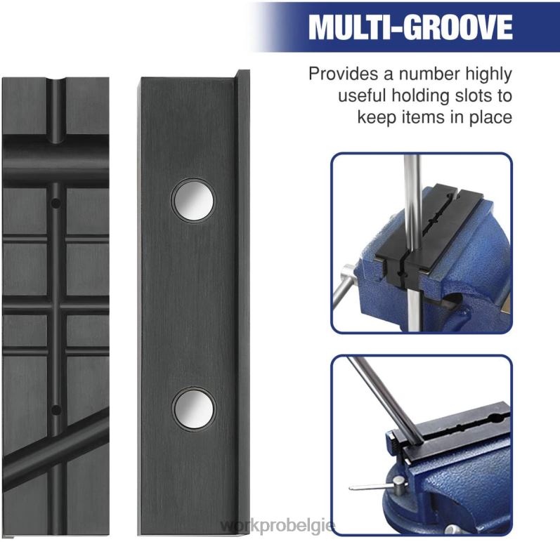 WORKPRO 2 paar bankschroef-kaakkussens, magnetische bankschroef-kaakbeschermers, multi-groef kaakkussens en aluminium kussentjesset 6BNP0117 hulpmiddel morden