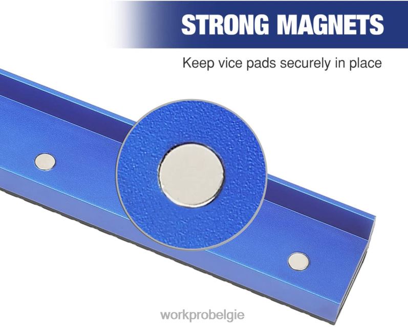 WORKPRO 2 paar bankschroef-kaakkussens, magnetische bankschroef-kaakbeschermers, multi-groef kaakkussens en aluminium kussentjesset 6BNP0117 hulpmiddel morden