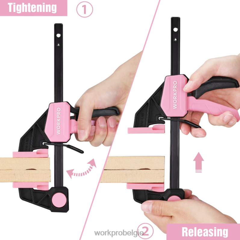 WORKPRO 4-delige mini-klem/spreider met één hand voor houtbewerking 6BNP0120 hulpmiddel behulpzaam