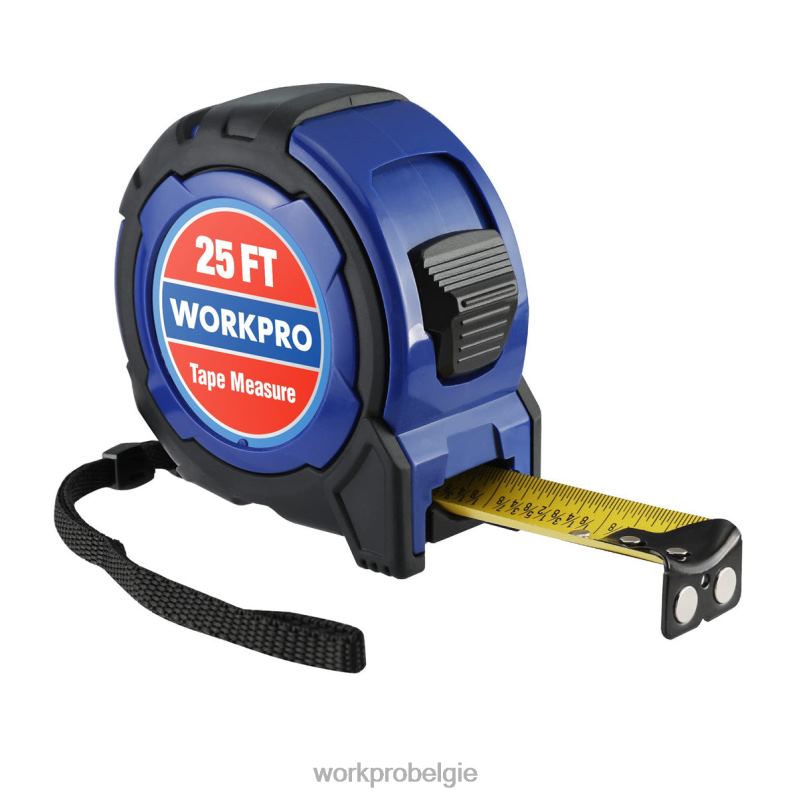 WORKPRO 25ft meetlint, 1/8 breuken en 1/32 nauwkeurigheid, gemakkelijk afleesbaar meetlint, intrekbaar meetlint met nylon coating 6BNP0105 hulpmiddel bruikbaar