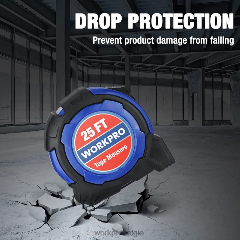 WORKPRO 25ft meetlint, 1/8 breuken en 1/32 nauwkeurigheid, gemakkelijk afleesbaar meetlint, intrekbaar meetlint met nylon coating 6BNP0105 hulpmiddel bruikbaar