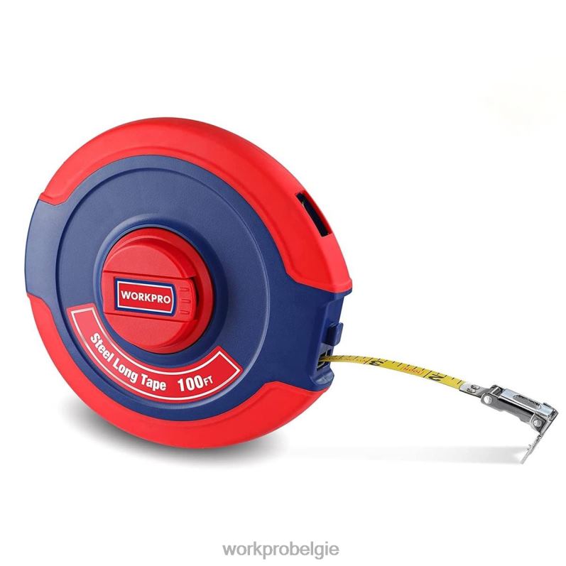 WORKPRO 30 meter meetlint, gesloten haspel stalen lange meetlint met opvouwbare handgreep, schokbestendige behuizing 6BNP0106 hulpmiddel nieuw