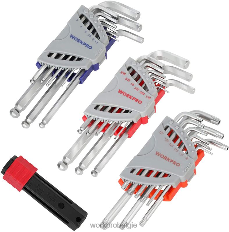 WORKPRO 27-delige inbussleutelset met lange arm en kogelkop voor uitstekende grip en koppeloverdracht 6BNP062 hulpmiddel bruikbaar