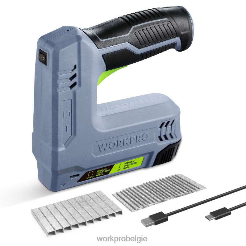 WORKPRO 3,6 V 2,0 Ah accu-aangedreven elektrisch draadloos 2-in-1 niet- en spijkerpistool 6BNP0265 hulpmiddel roze/grijs