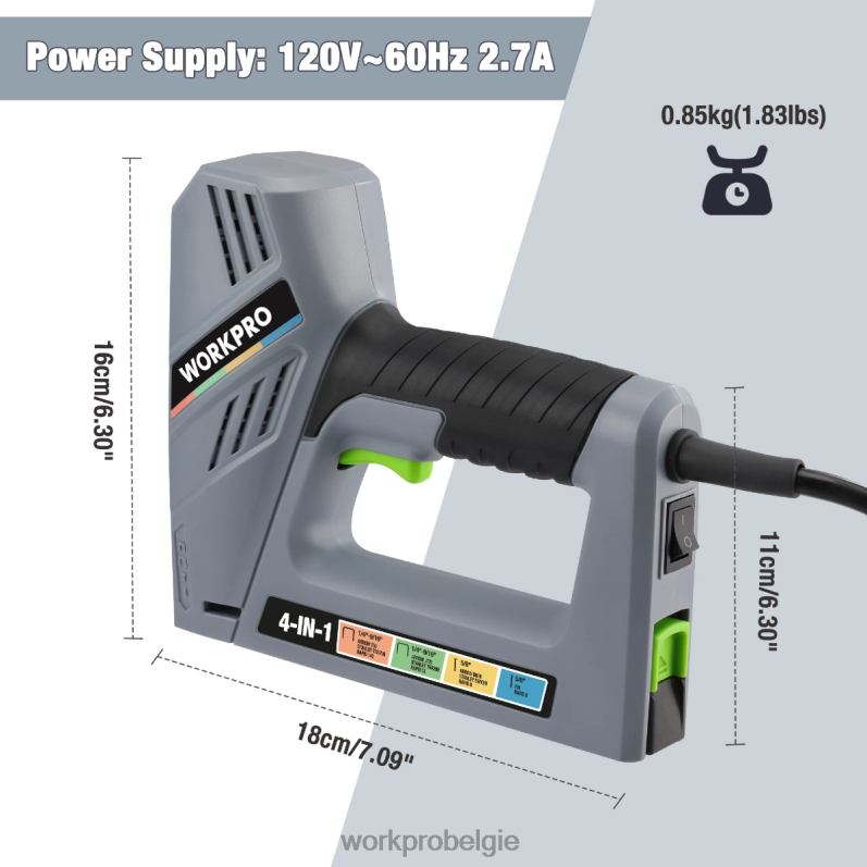 WORKPRO Elektrisch 4-in-1 schiethamer met snoer, inclusief 3000 stuks nietjes en spijkers 6BNP060 hulpmiddel behulpzaam