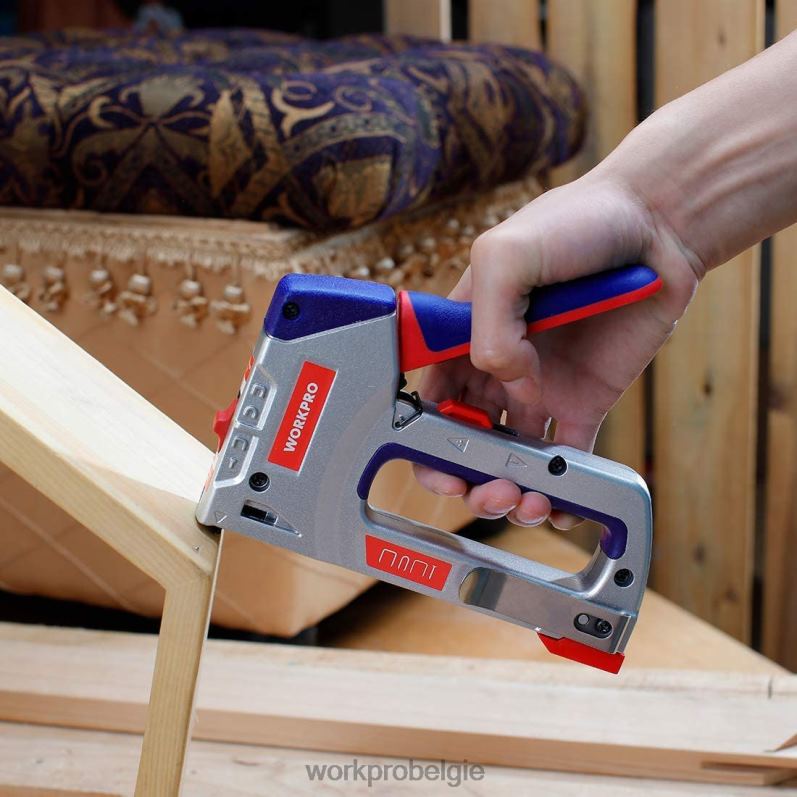 WORKPRO heavy-duty 4-in-1 nietpistoolset, handmatige brad-spijkermachine met 3000 nietjes en 1000 brad-spijkers 6BNP057 hulpmiddel behulpzaam
