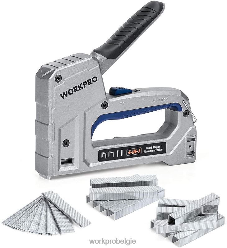 WORKPRO spijkermachine heavy duty 4 in 1 aluminium spijkermachine met 2000 nietjes 6BNP058 hulpmiddel behulpzaam